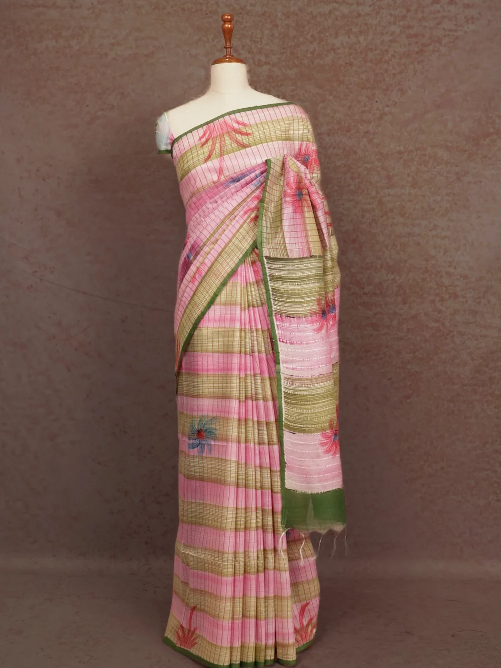 Multi Colours Semi Tussar Saree