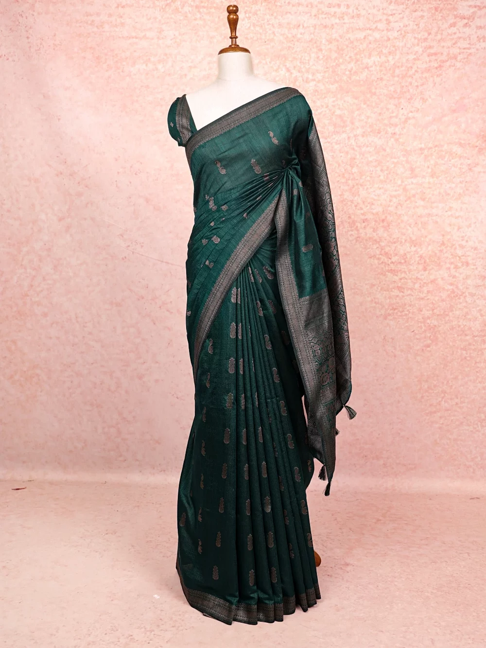 Green Semi Jute Saree
