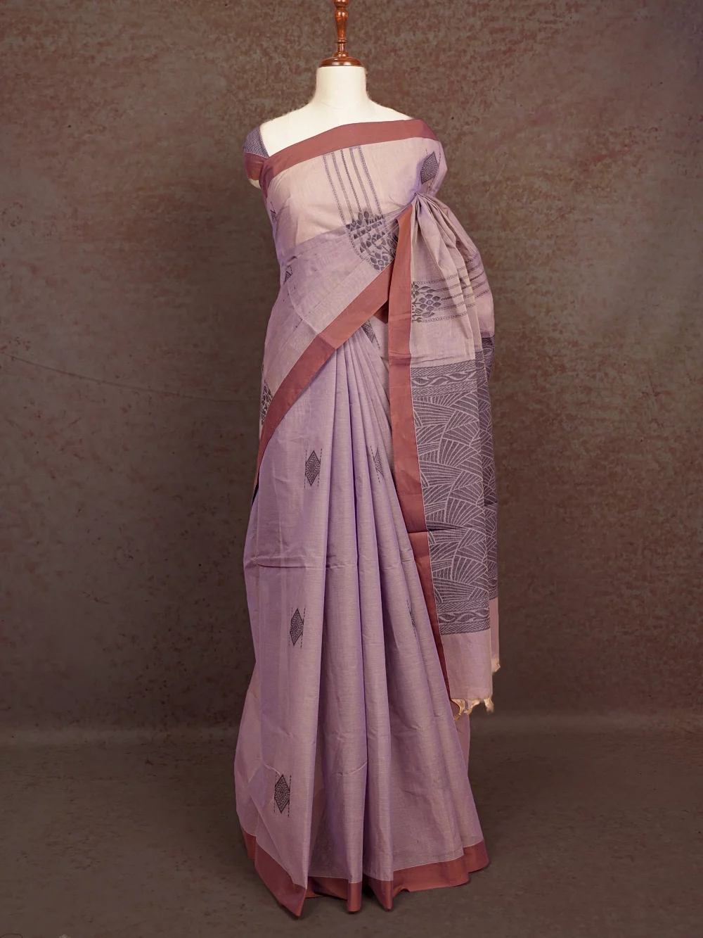 Ash Cotton  Saree