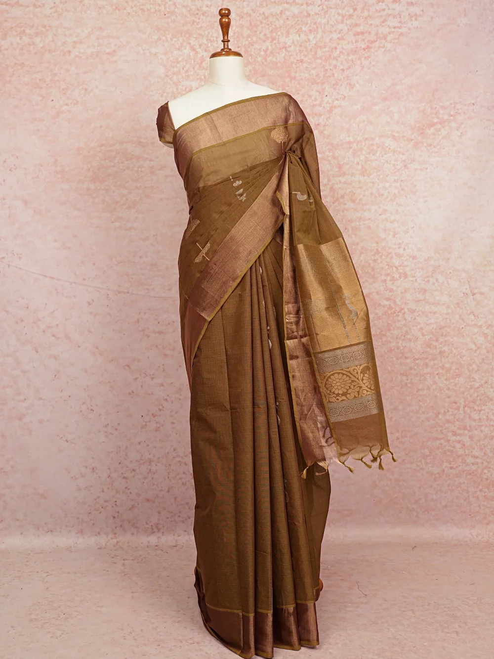 Mehandi Green Colour Bengal Cotton Saree