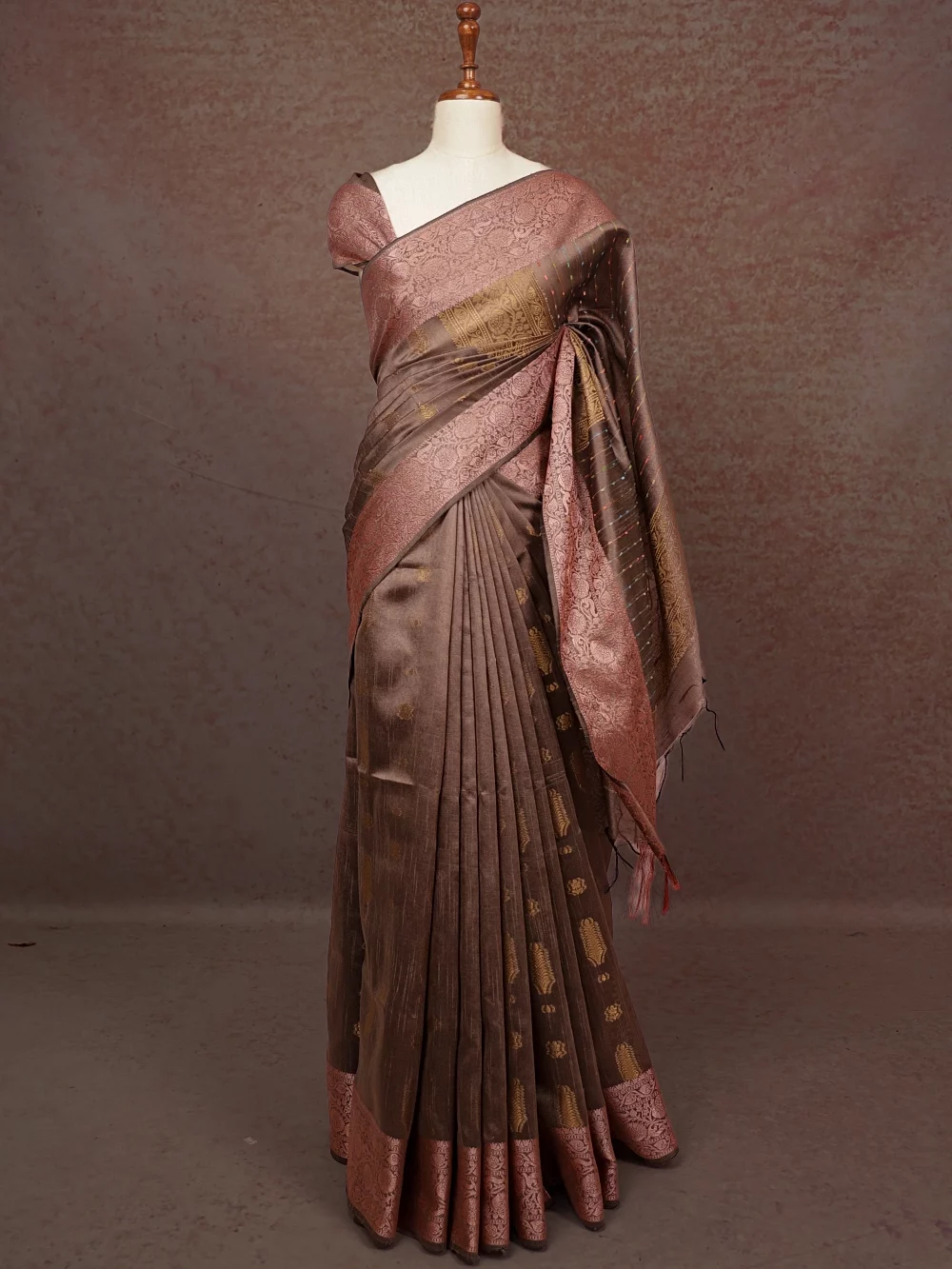Grey Semi Jute Saree
