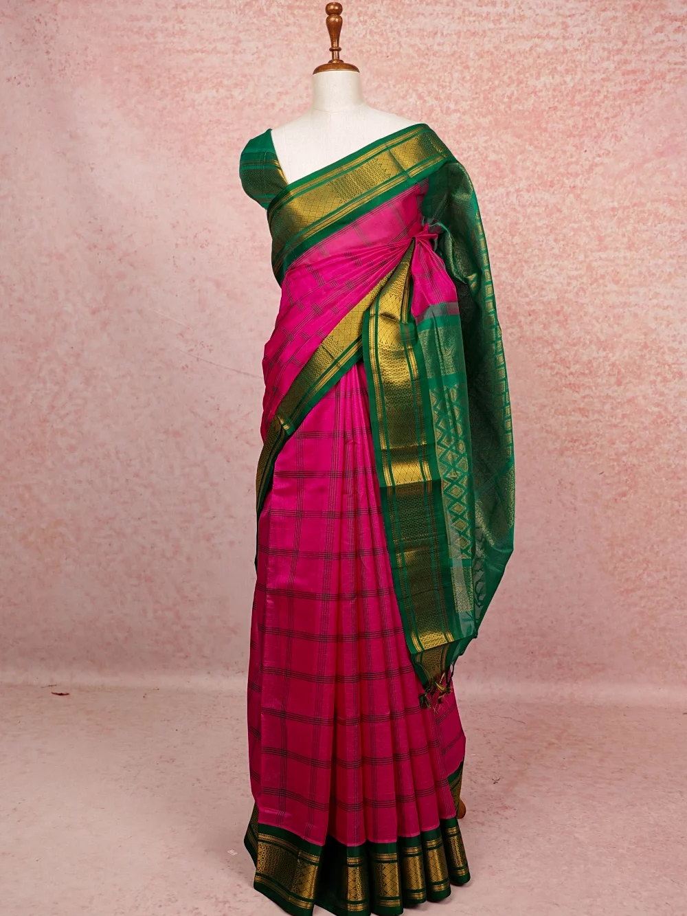 Pink Cotton Silk Saree