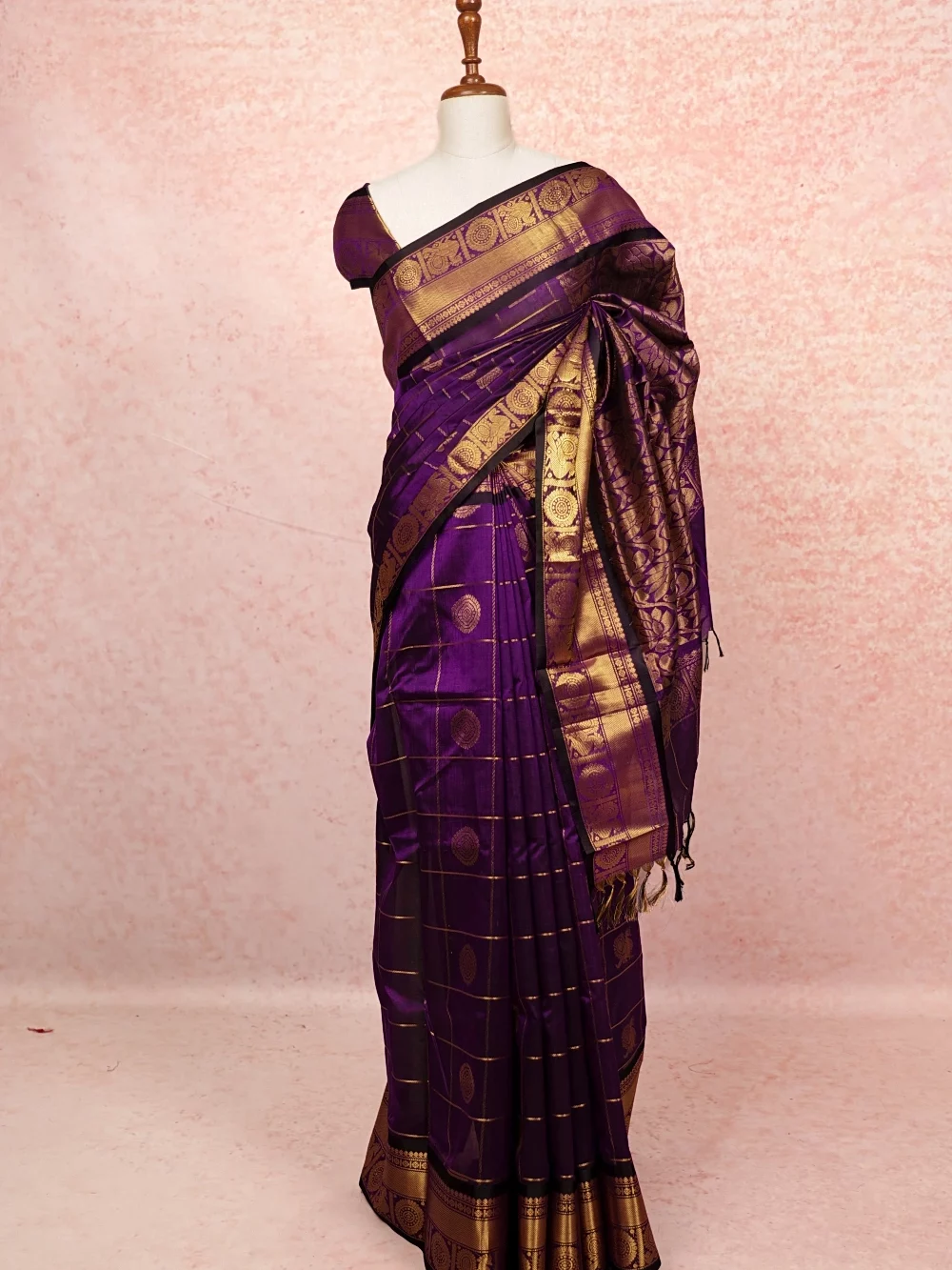 Dark Purple Silk Saree
