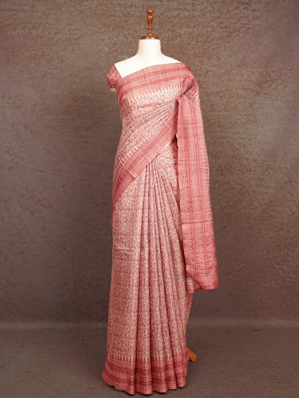 Cream Semi Jute Saree