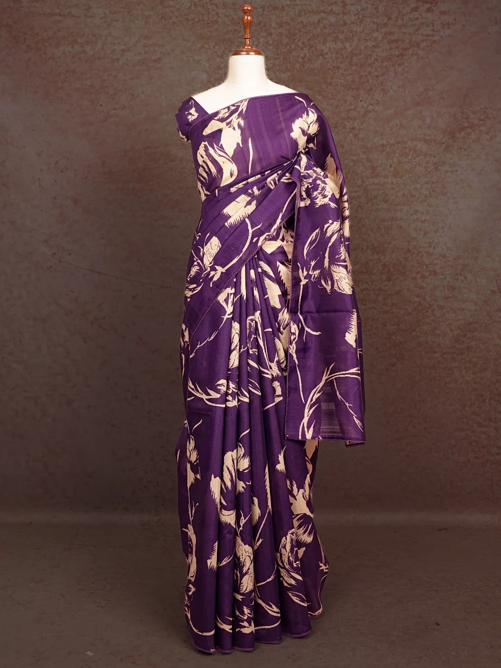 Violet Semi Tussar Saree