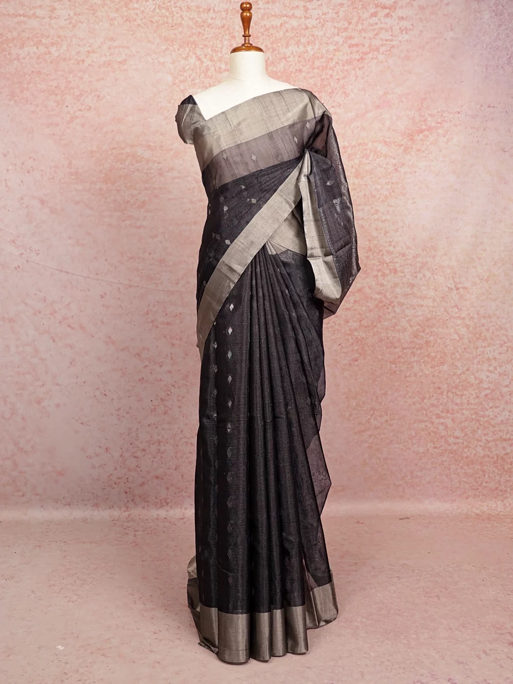 Dark Blue Cotton Silk Saree