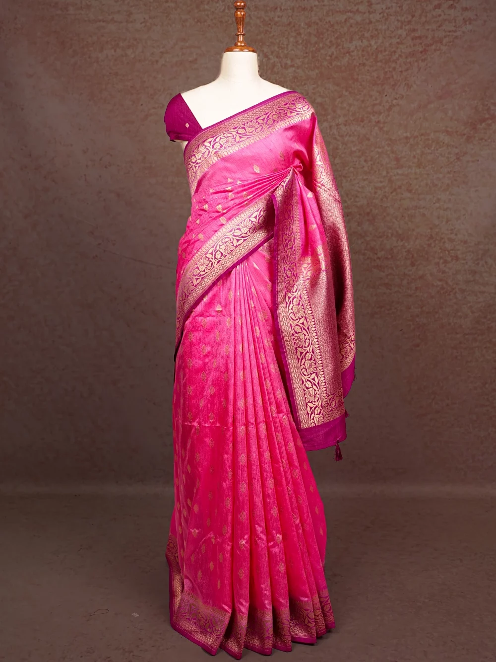 Baby Pink Semi Jute Saree