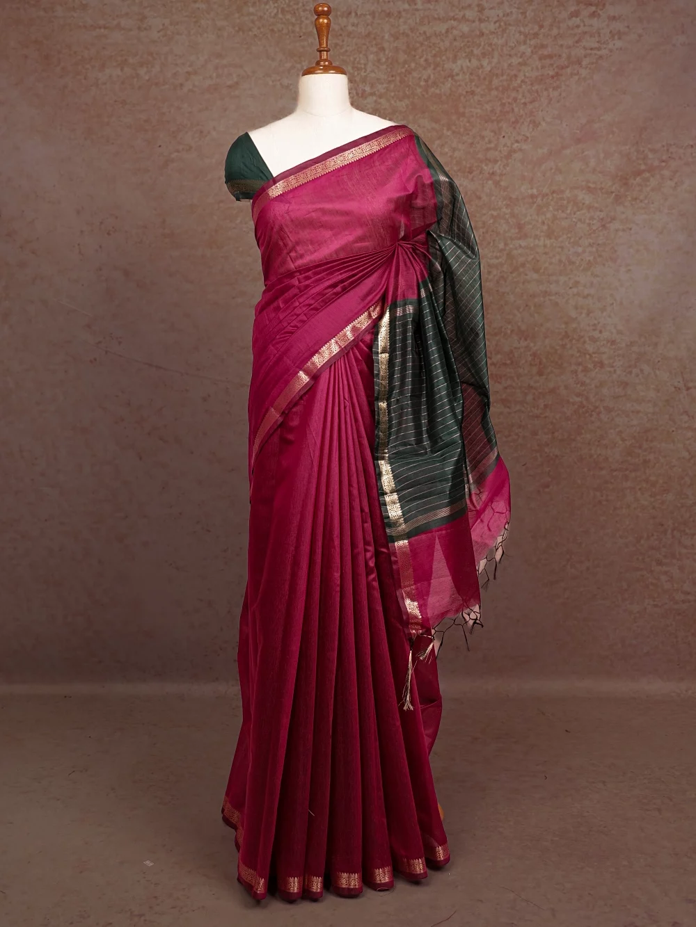 Grape Wine Semi Tussar Saree