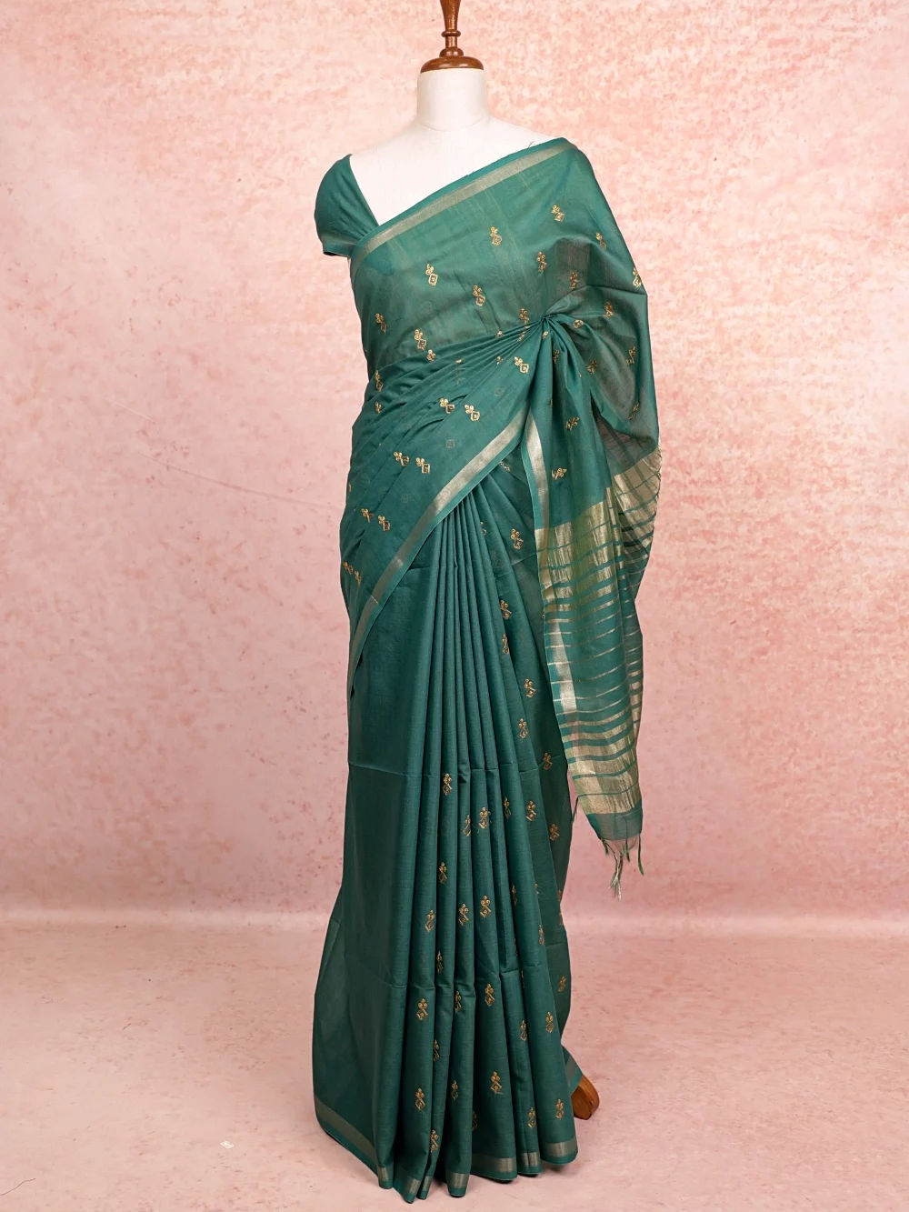 Green Semi Tussar Saree