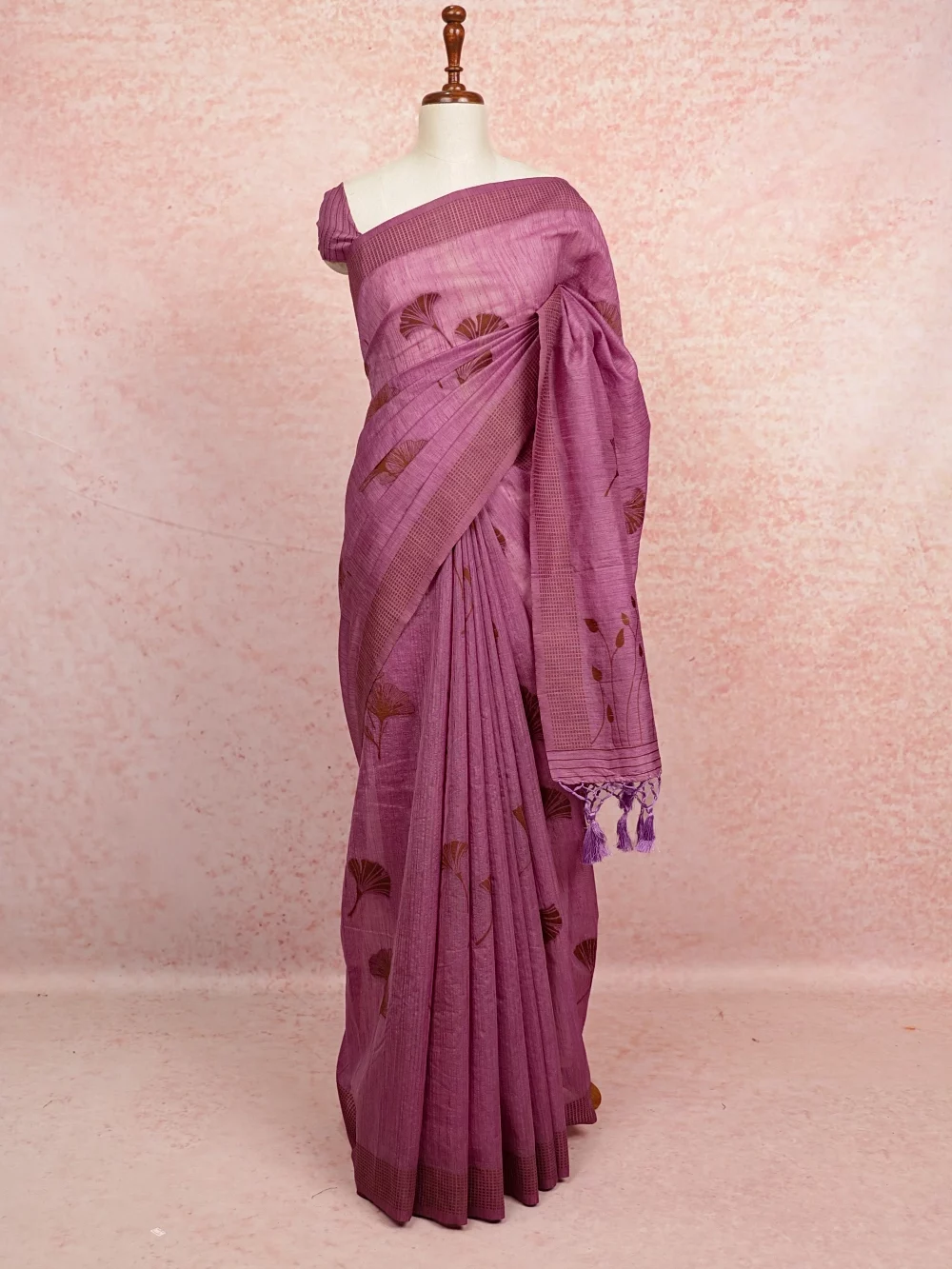 lavender Semi Jute Saree