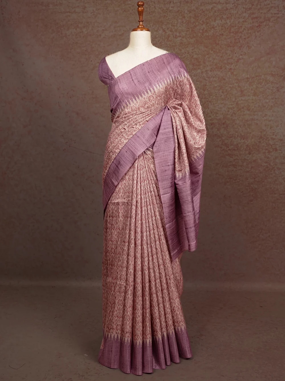 Cream Semi Tussar Saree