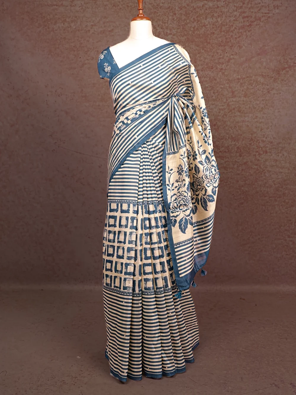Off White Soft Cotton Saree