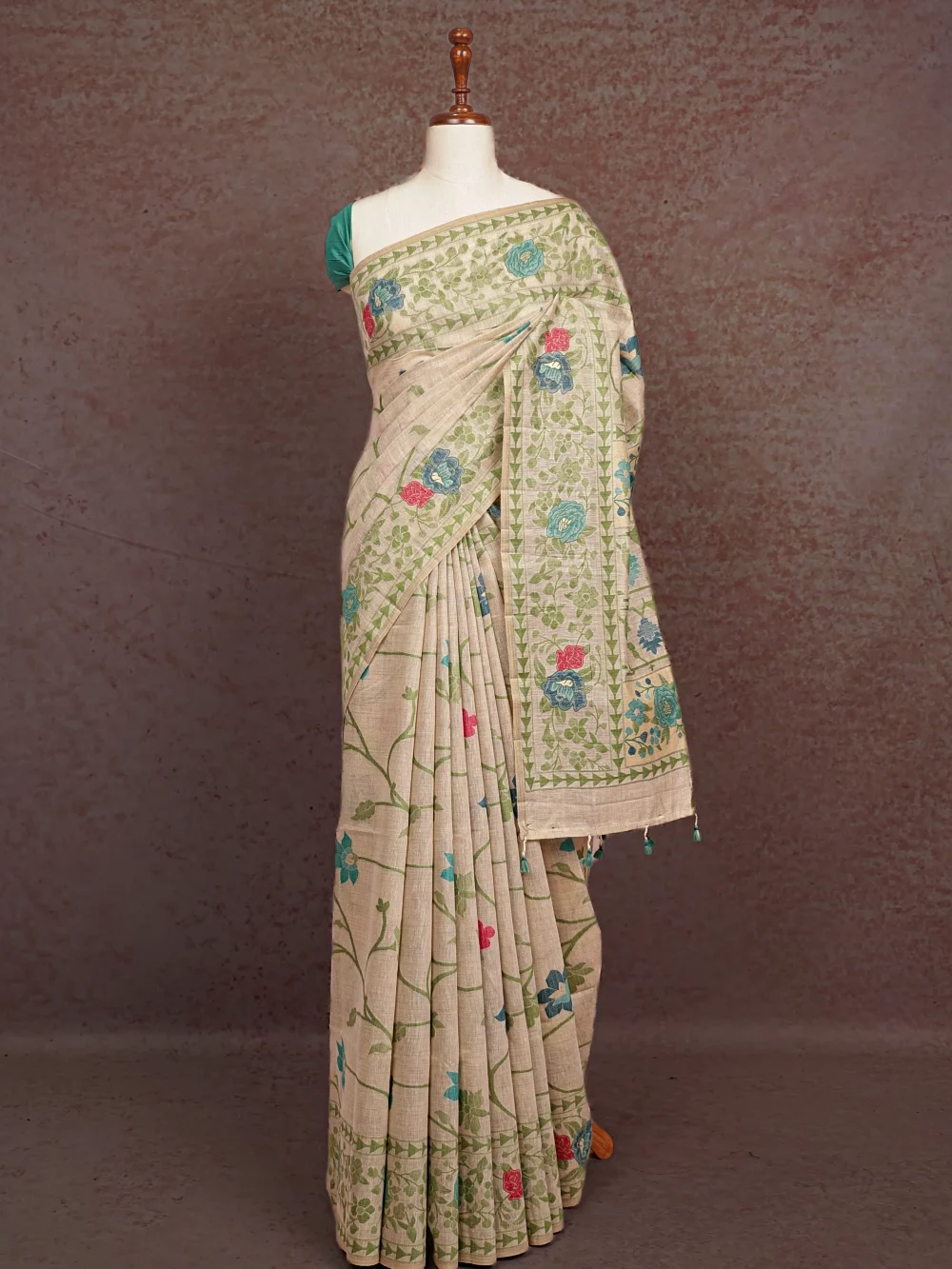 Off White Cotton Saree