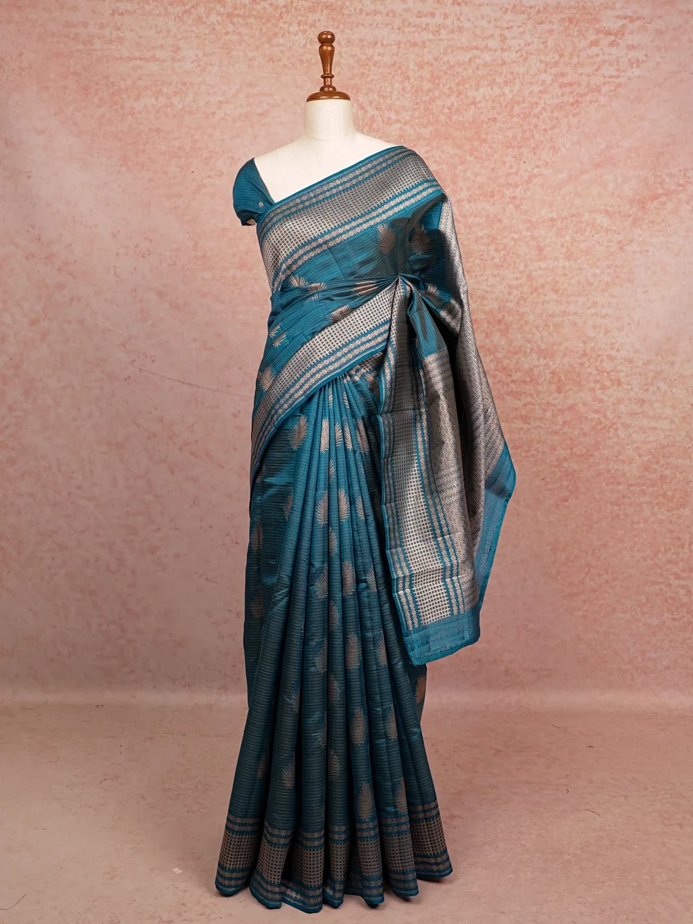 Blue Semi Tussar Saree