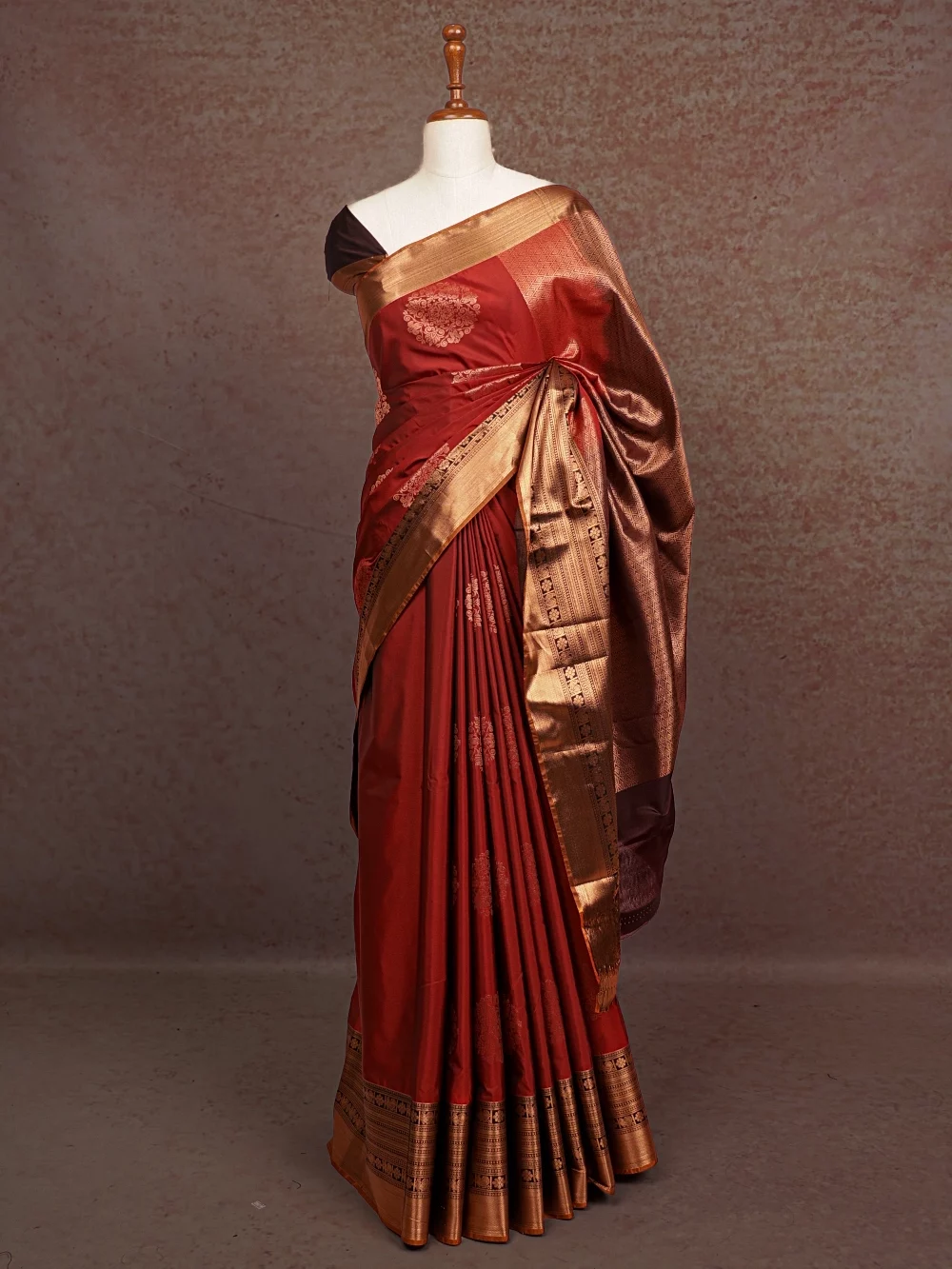 Maroon Semi Silk Saree