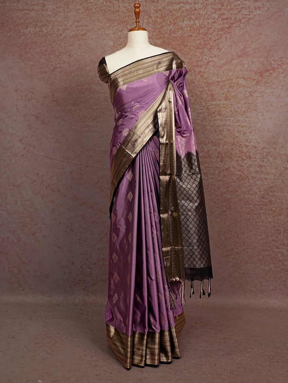 Lavender Semi Silk Saree