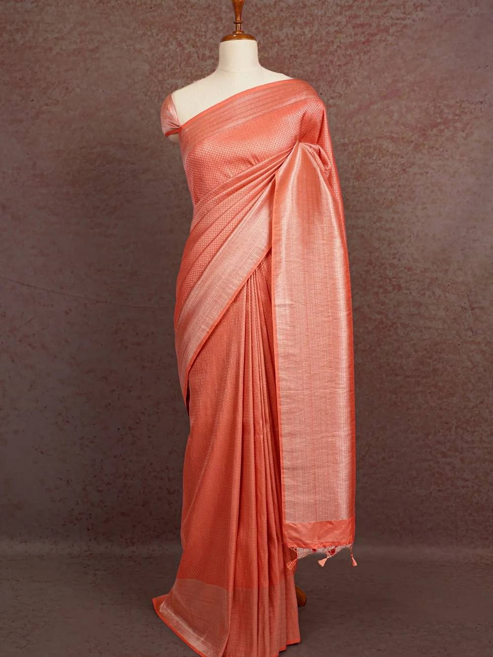 Peach Soft Silk Saree