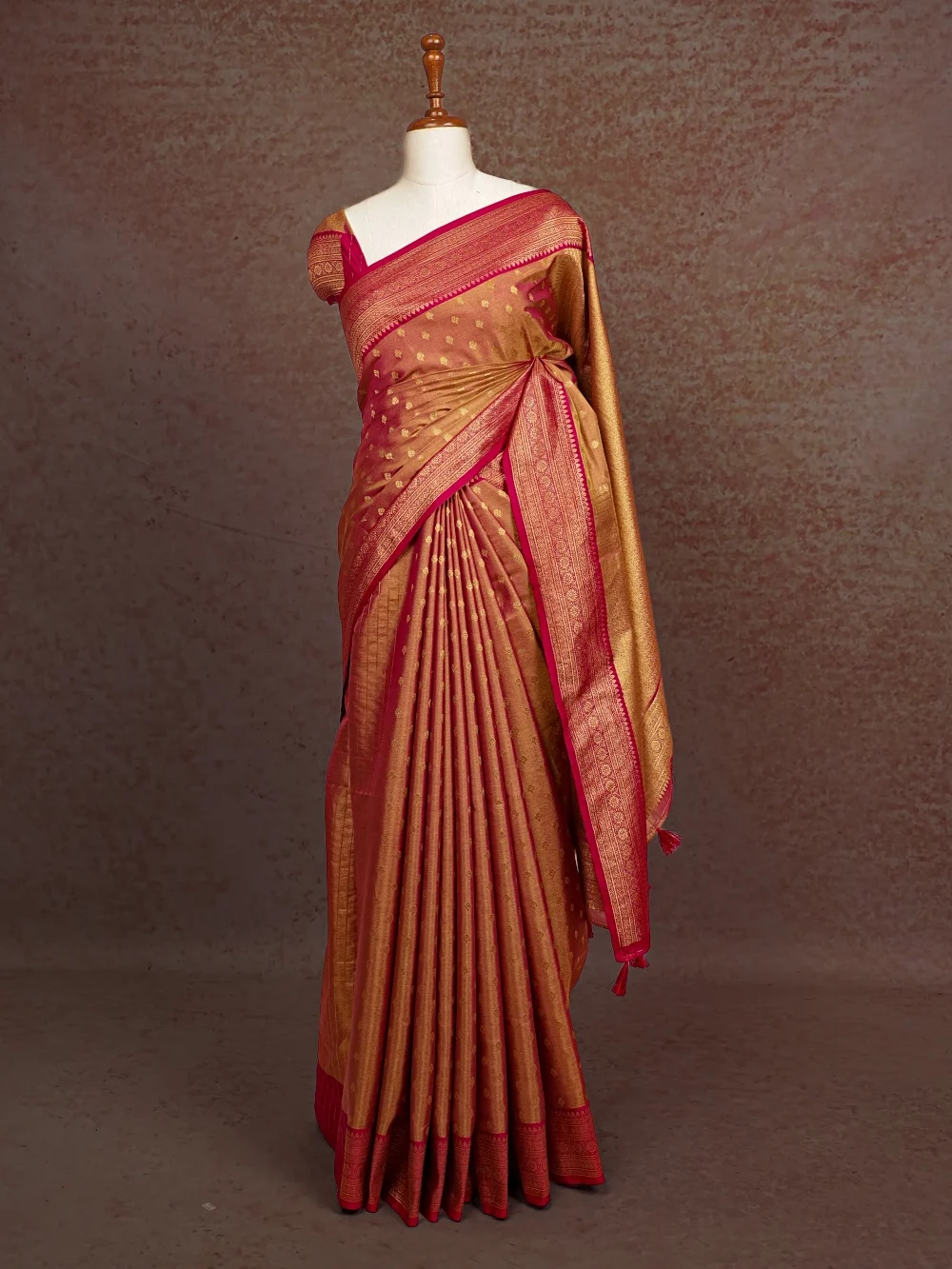 Pink Semi Tissue Silk Saree