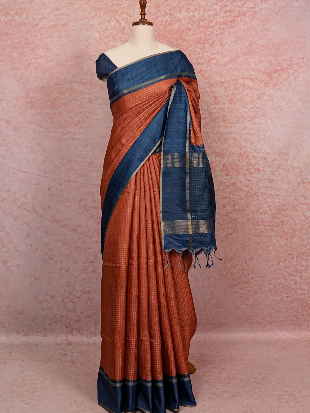 Light Brown Semi Tussar Saree