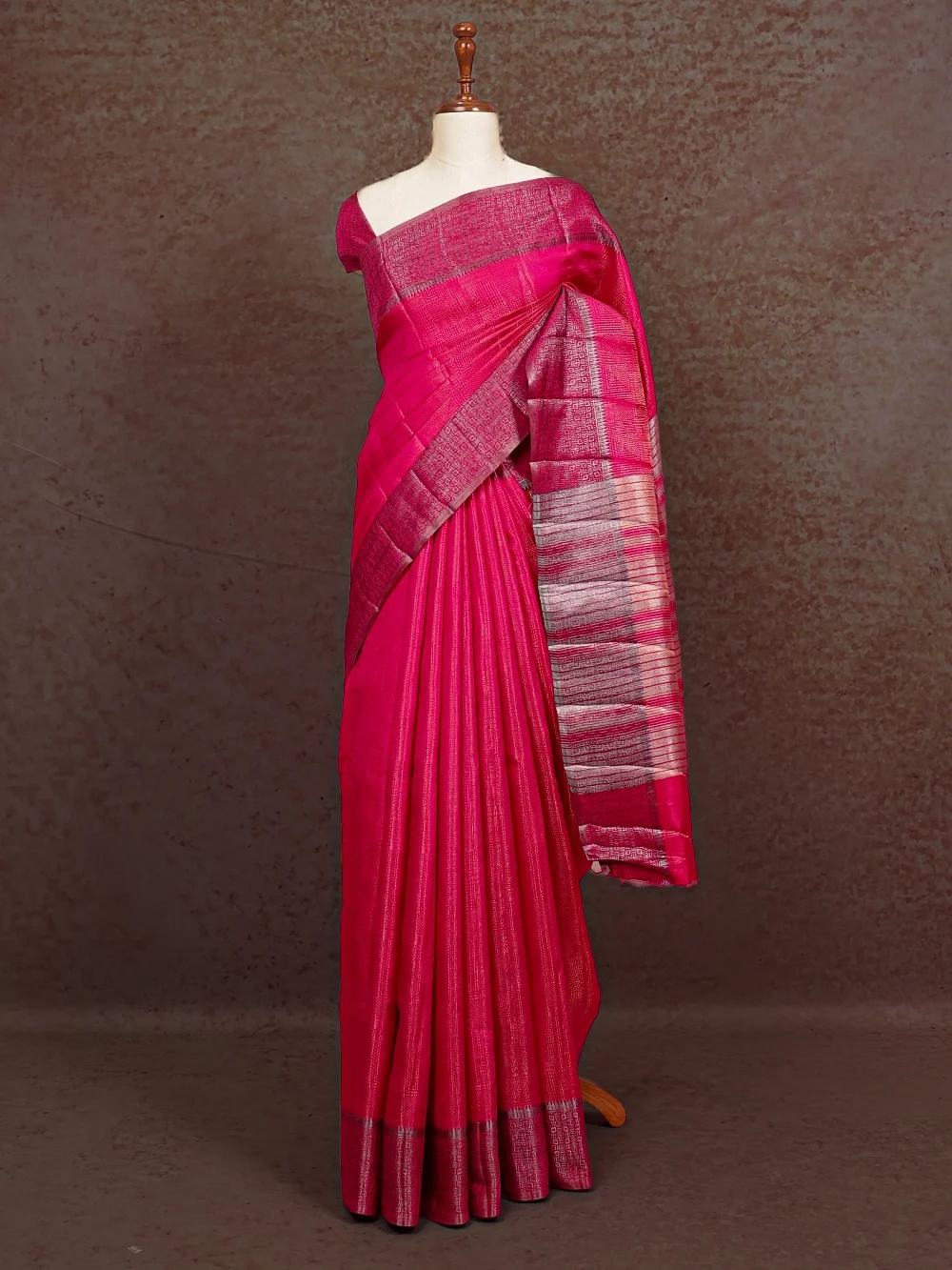 Rani Pink Banarasi Silk Saree