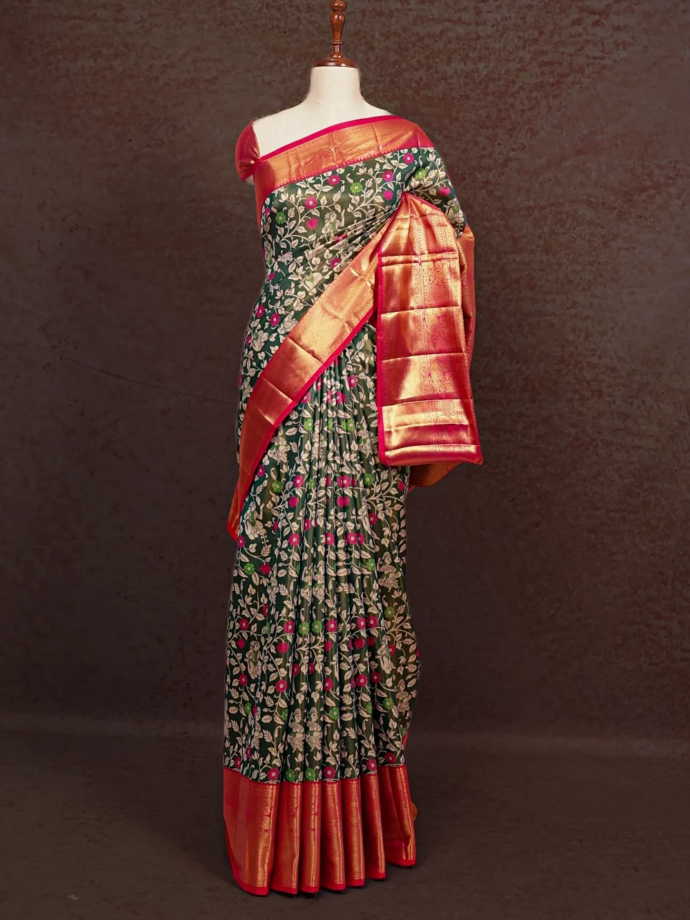 Green Semi Silk Saree