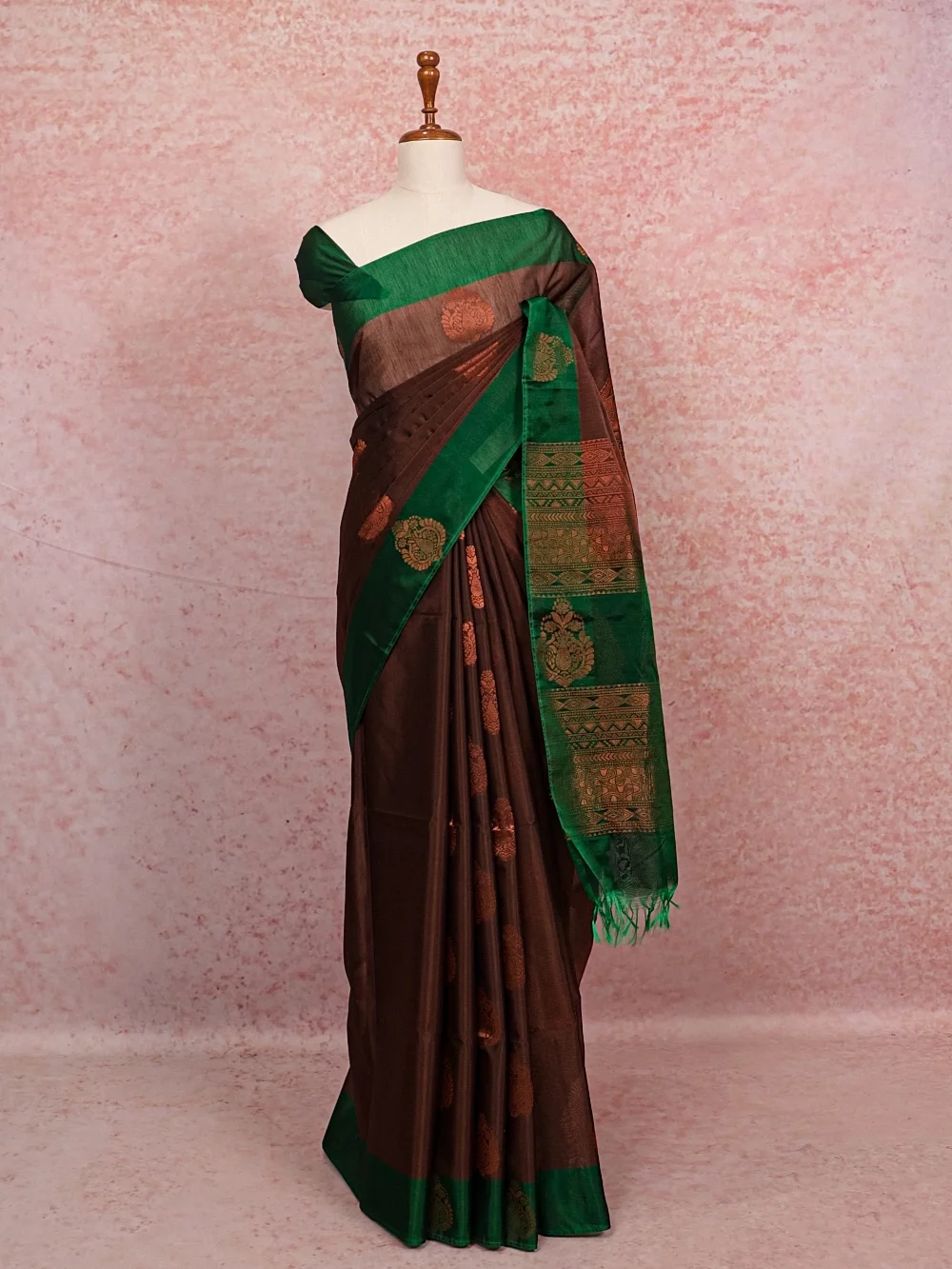 Coffee Colour Cotton Silk Saree