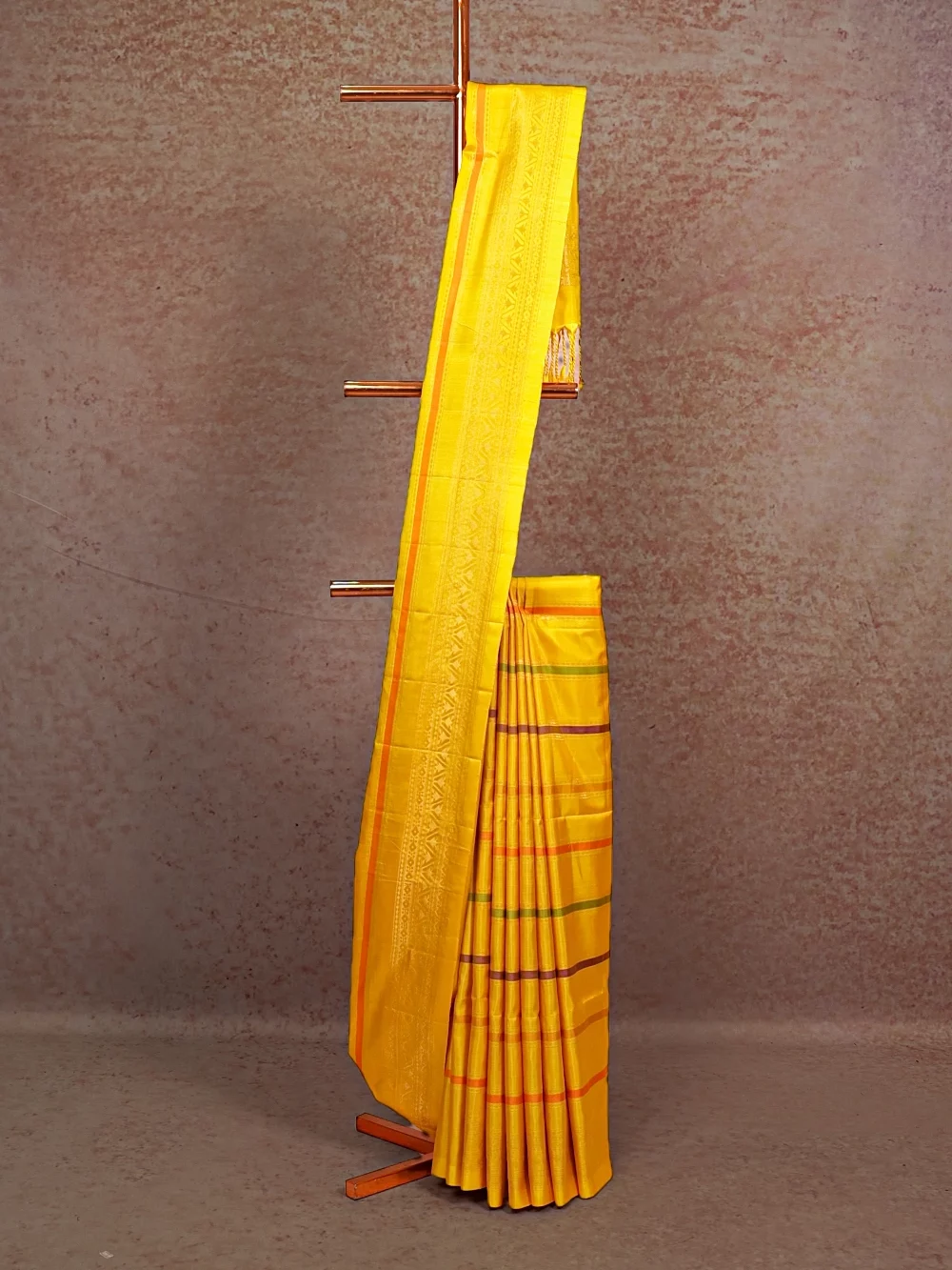 Yellow Kora Silk Saree