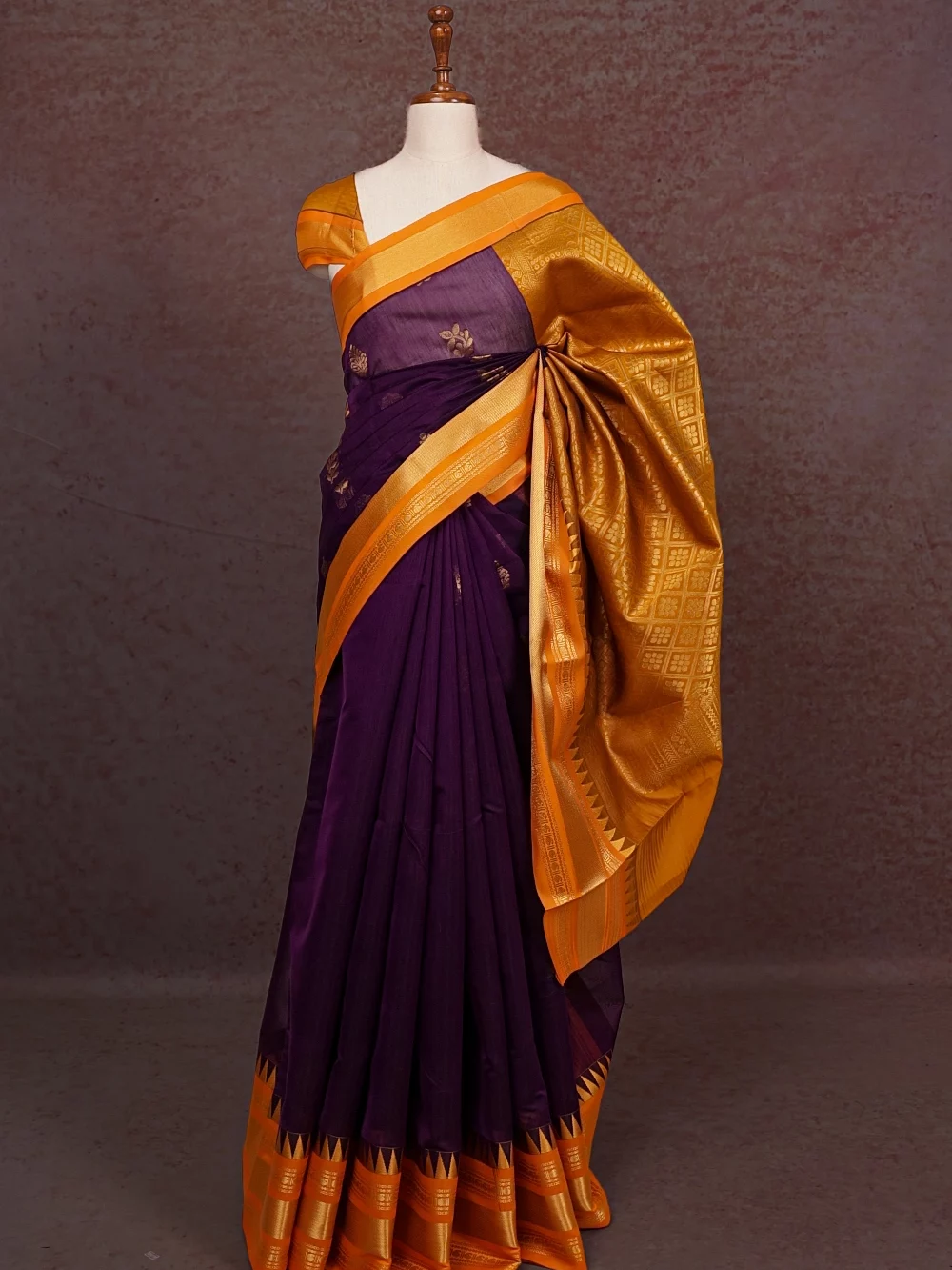 Violet Semi Tussar Saree