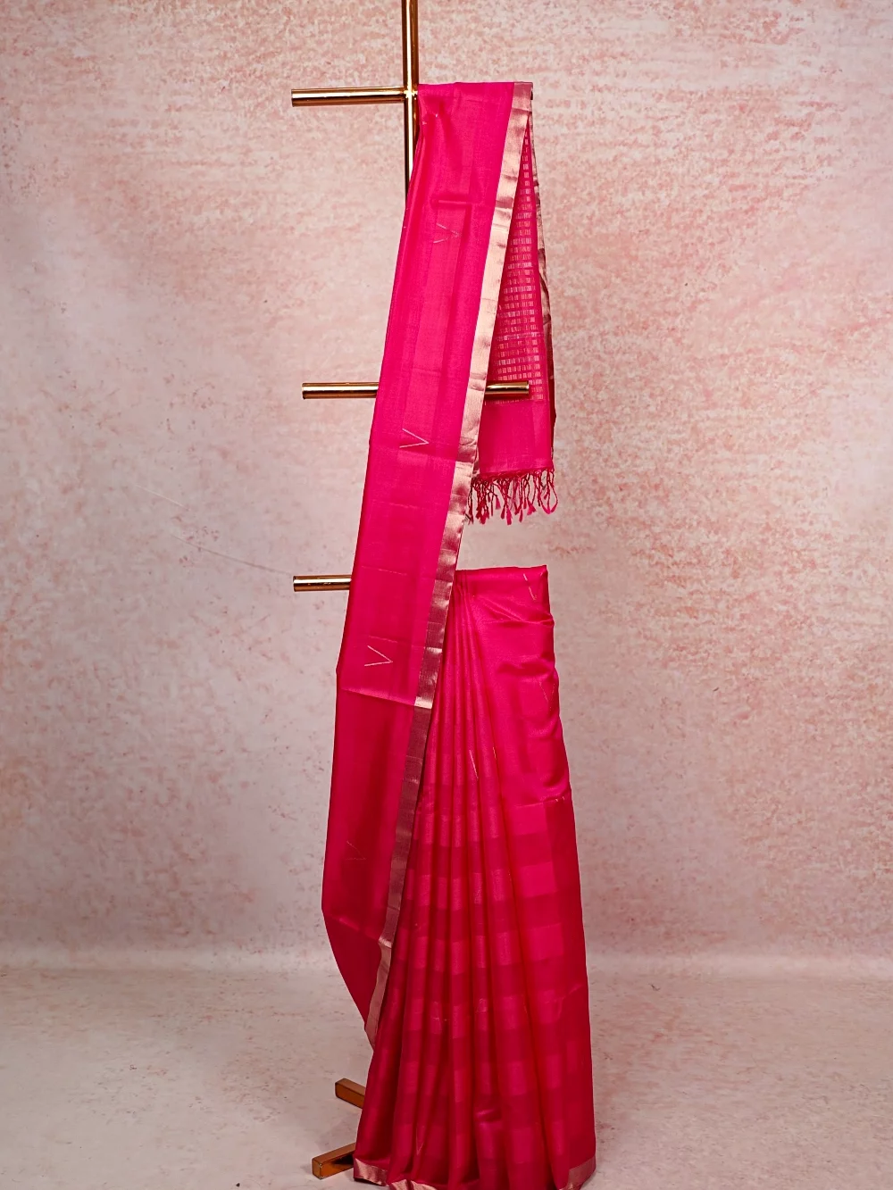 Rani Pink Kora Saree