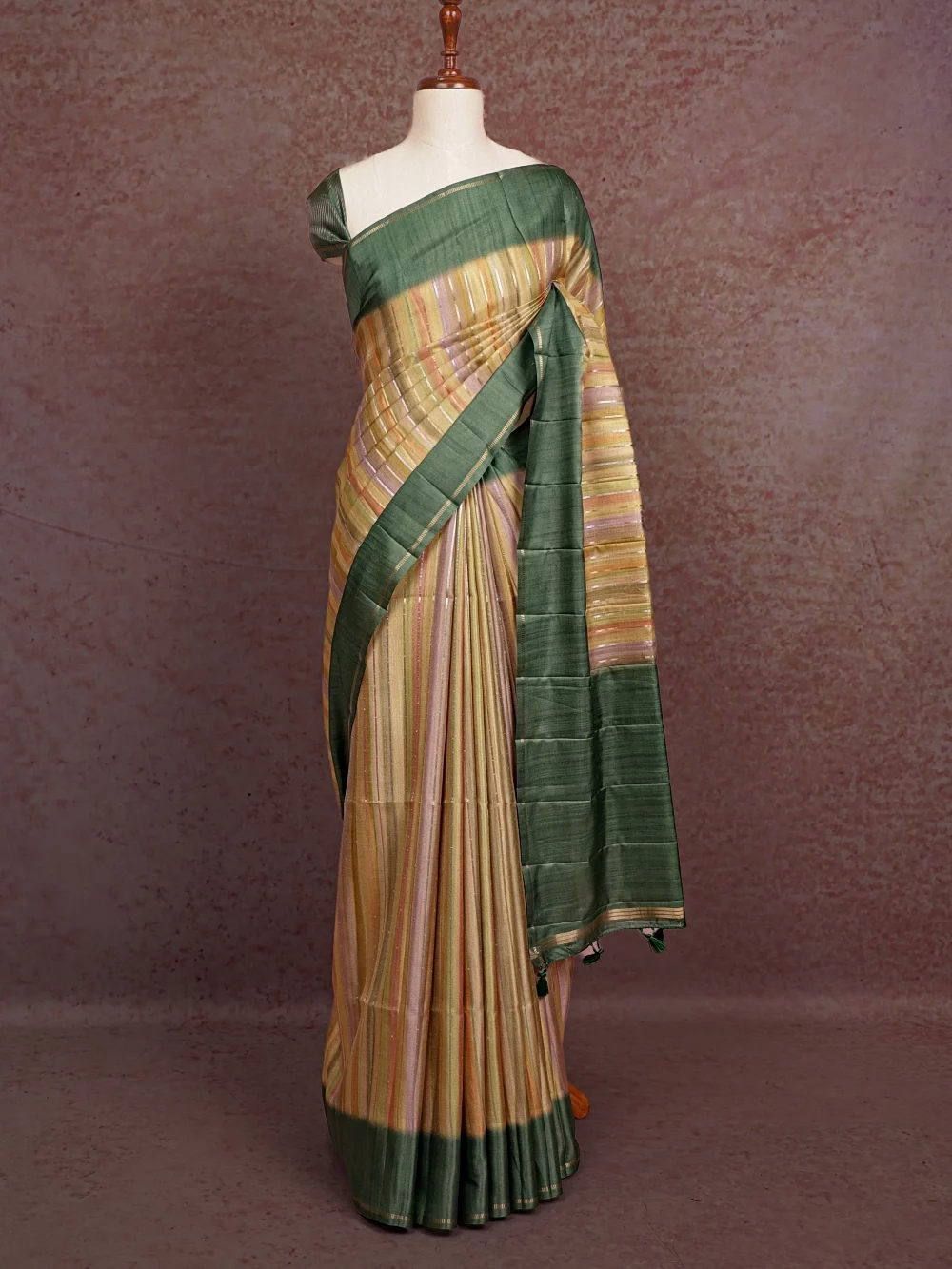 Multi Color Semi Tussar Saree