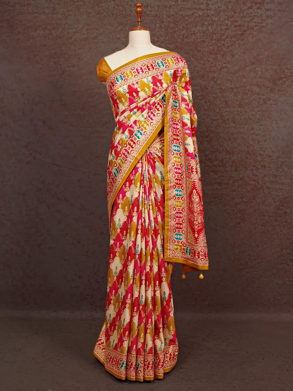 Multi Color Pashmina Silk Saree