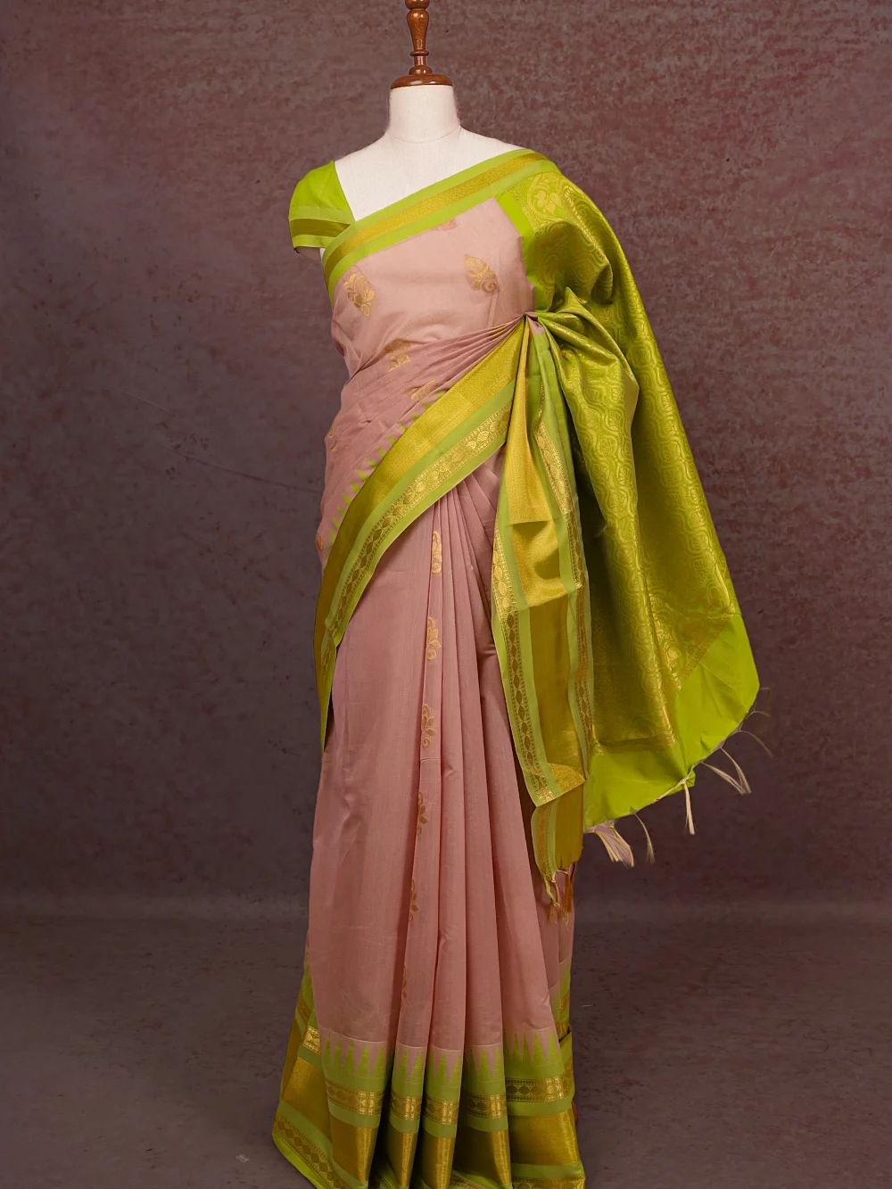 Fawn Semi Tussar Saree