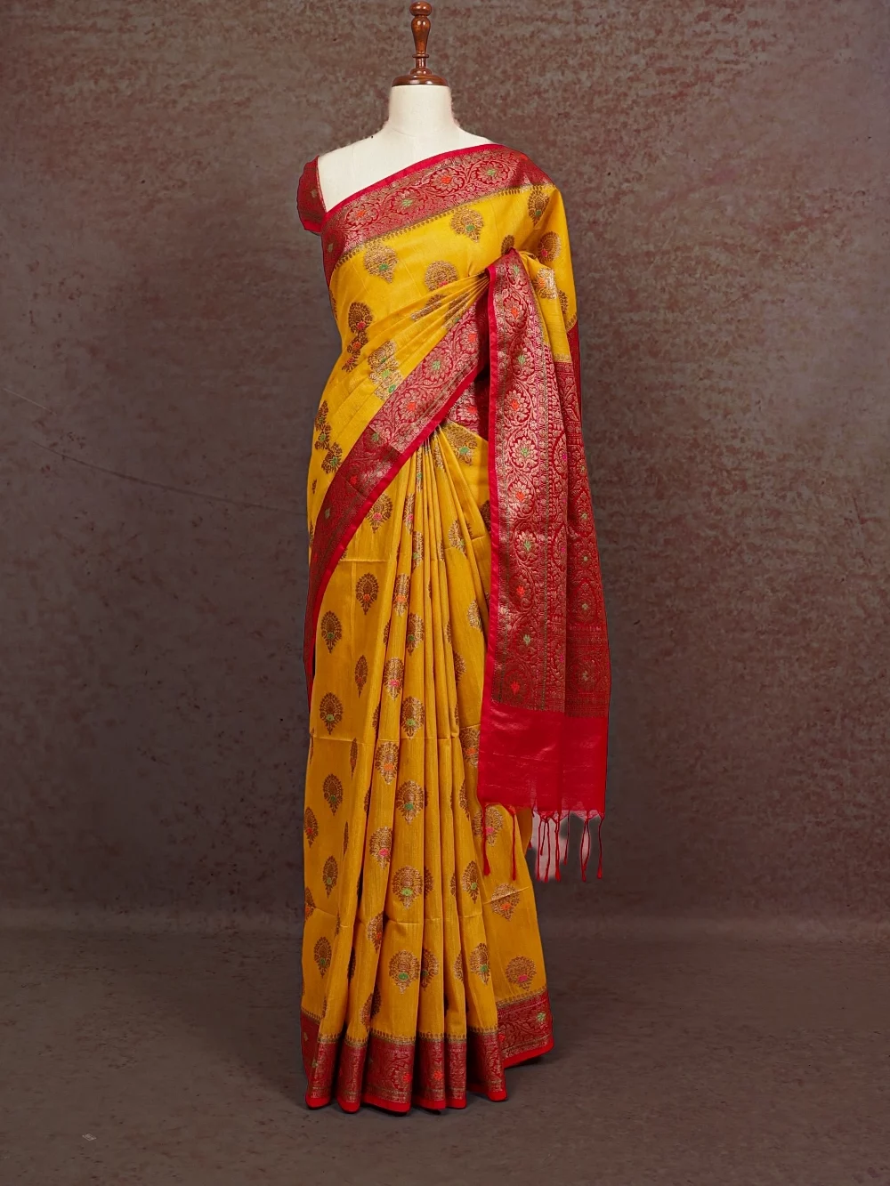 Yellow Jute Banarasi Saree