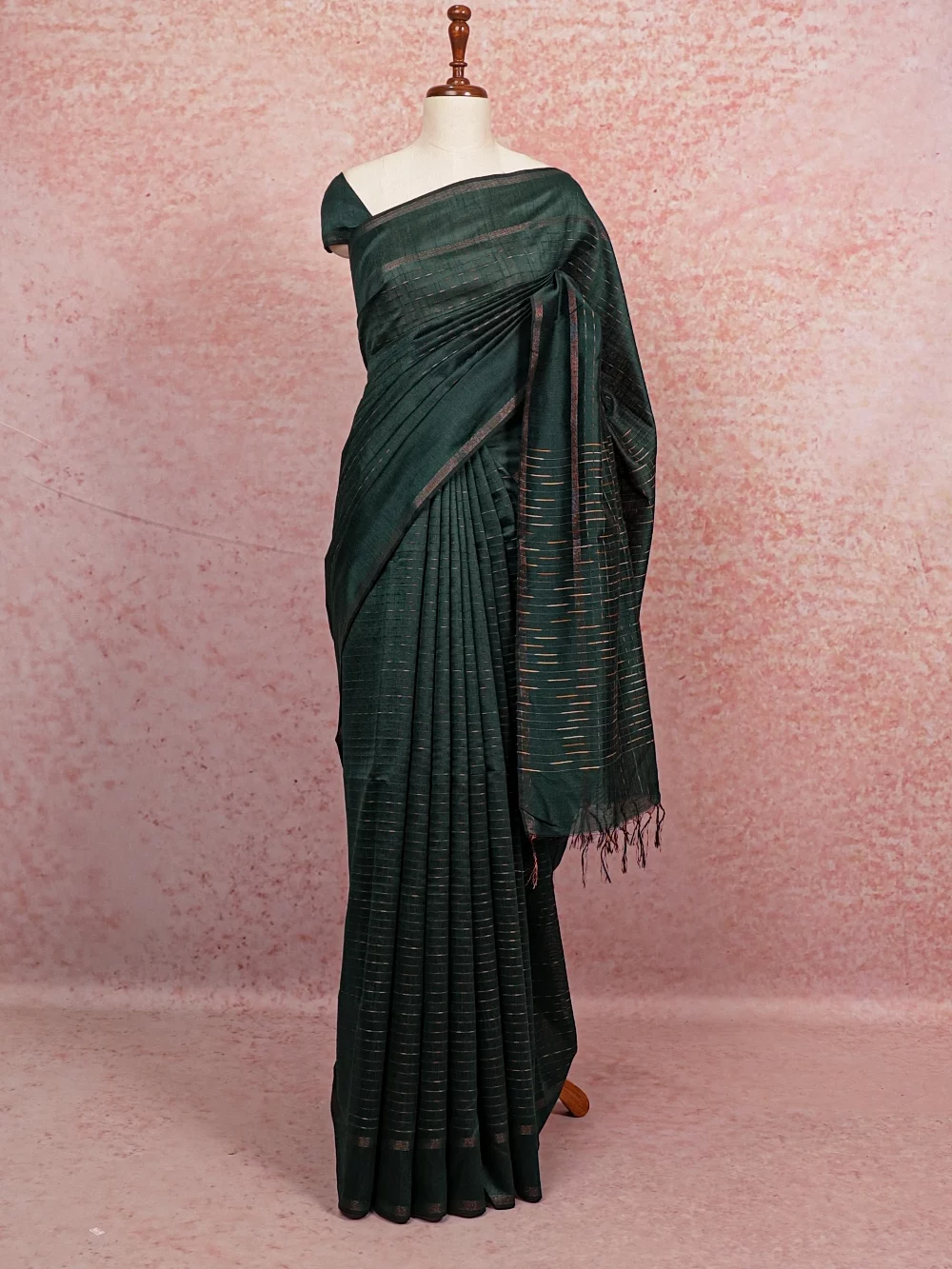 Green Semi Tussar Saree