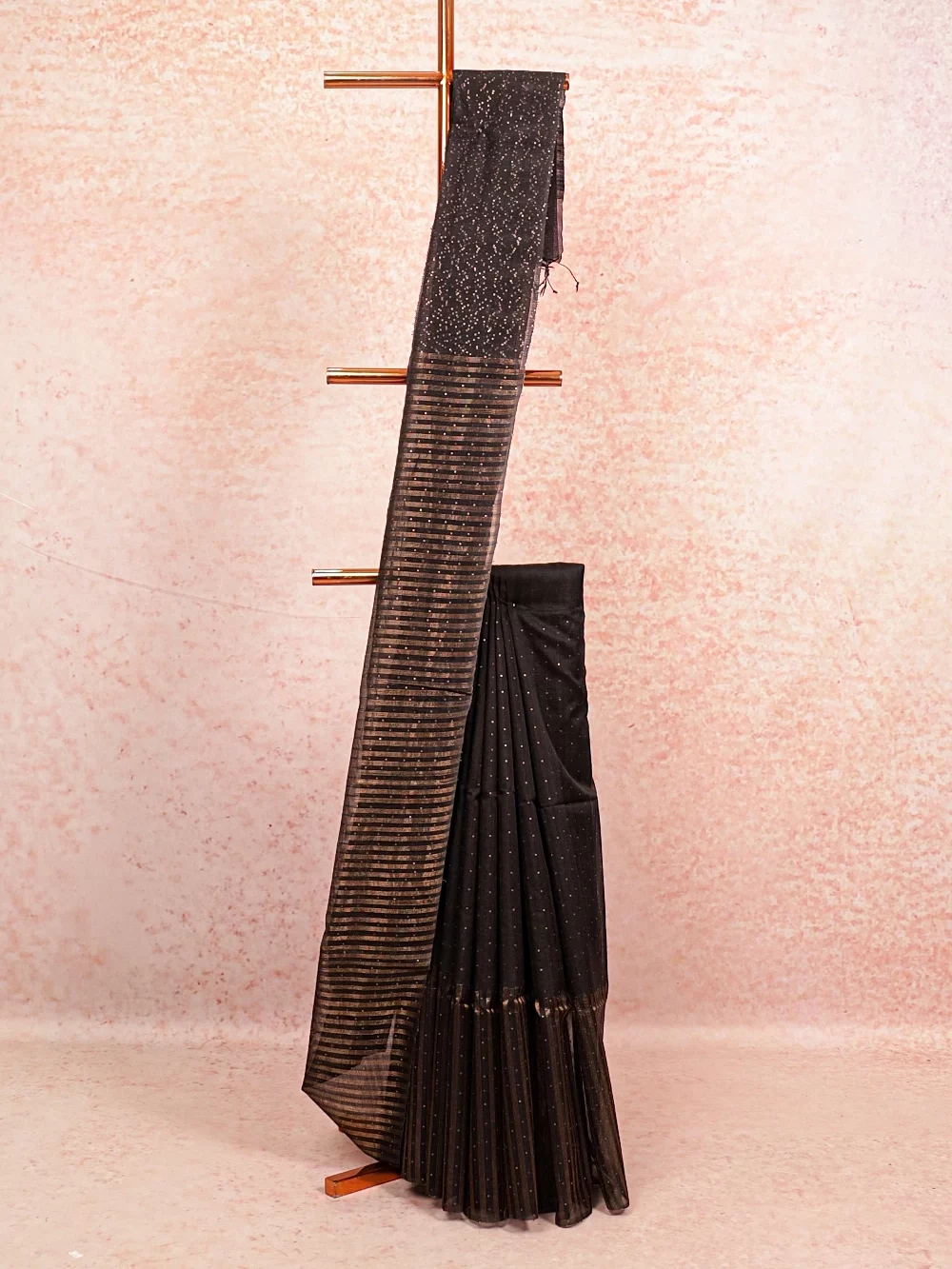 Black Jute Silk Saree