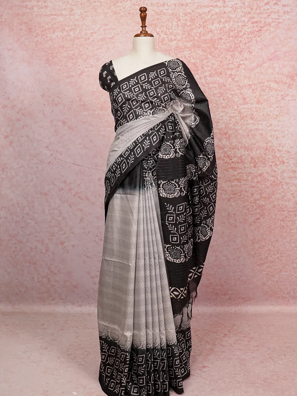 Ash Semi Tussar Saree