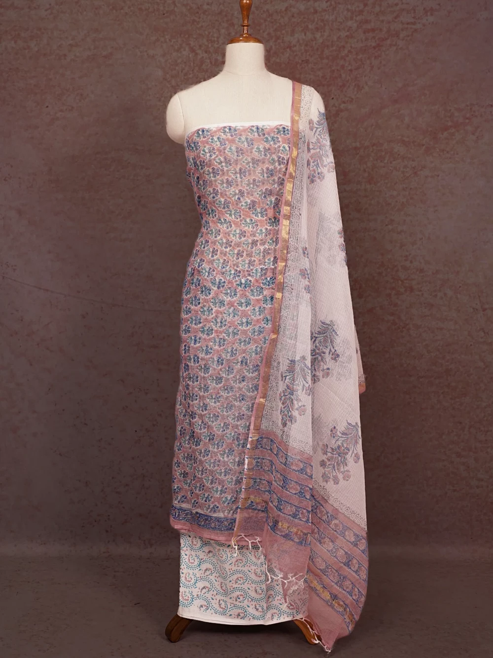 Chocolate Kota Printed Unstitched Churidhar Material