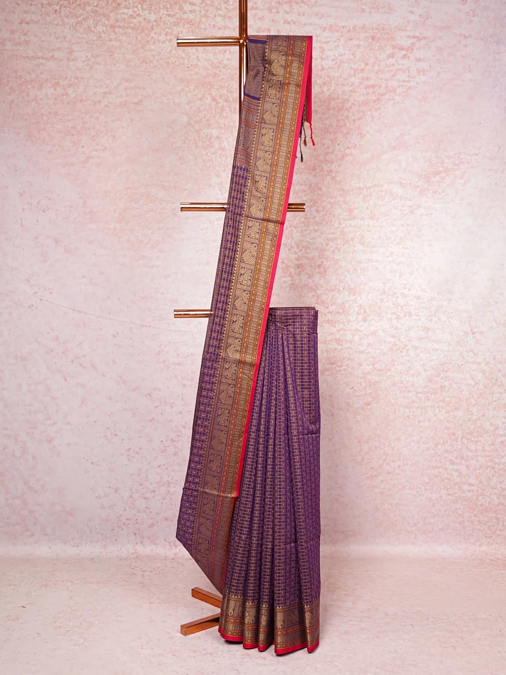 Violet Cotton Saree