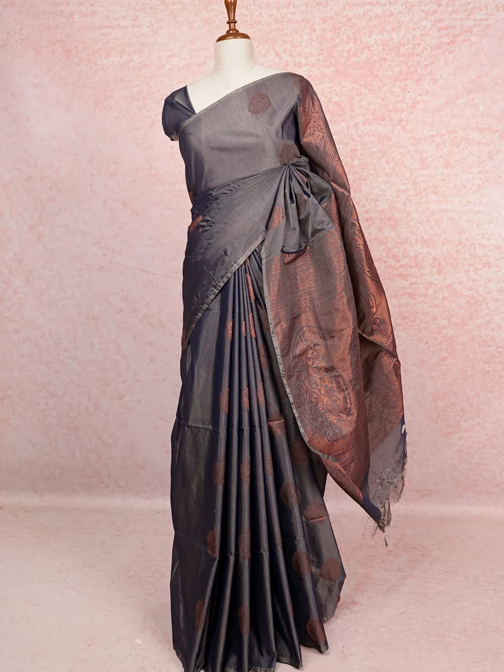 Ash Cotton Silk Saree
