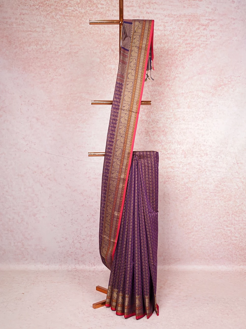 Violet Cotton Saree