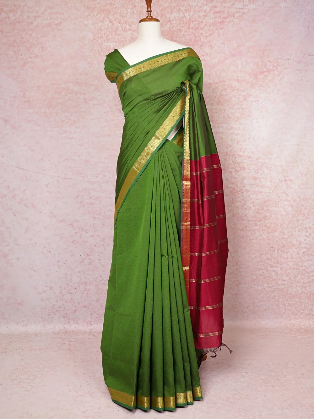 Green Cotton Saree
