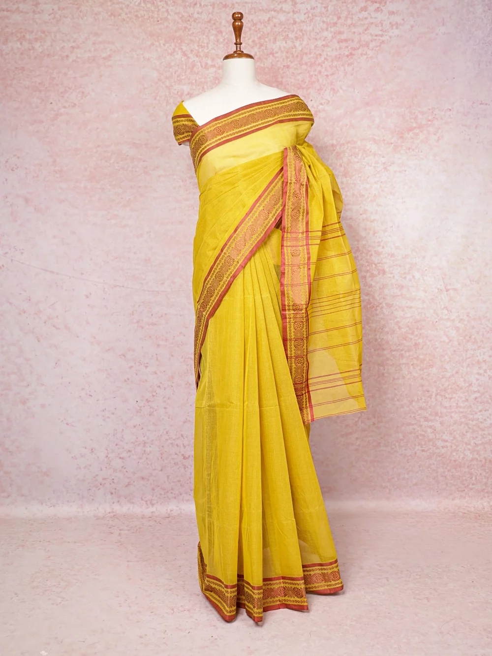 Mustard Cotton Saree