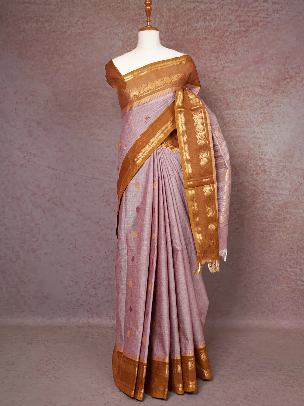 Pastel Lavender Cotton Saree