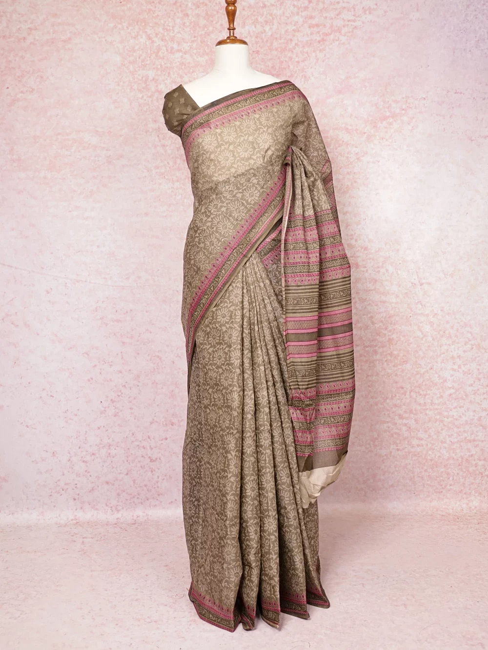 Sage Green Cotton Saree