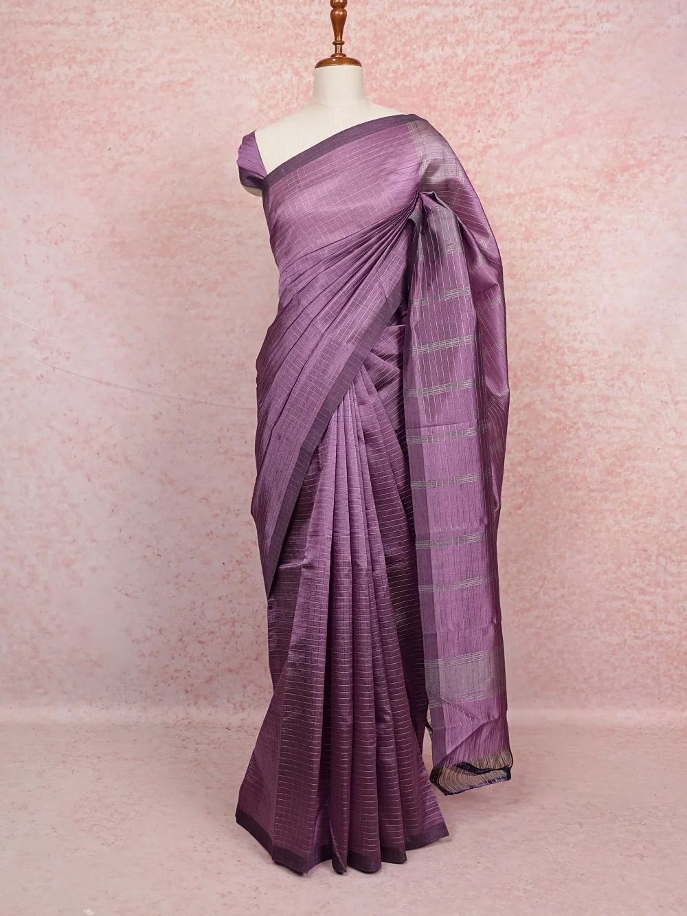 Lavender Cotton Silk Saree