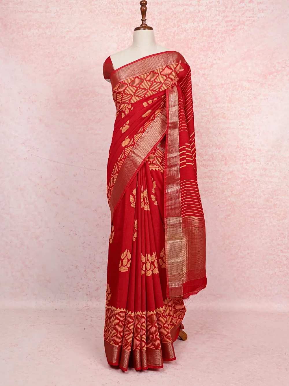 Red Soft Cotton Saree