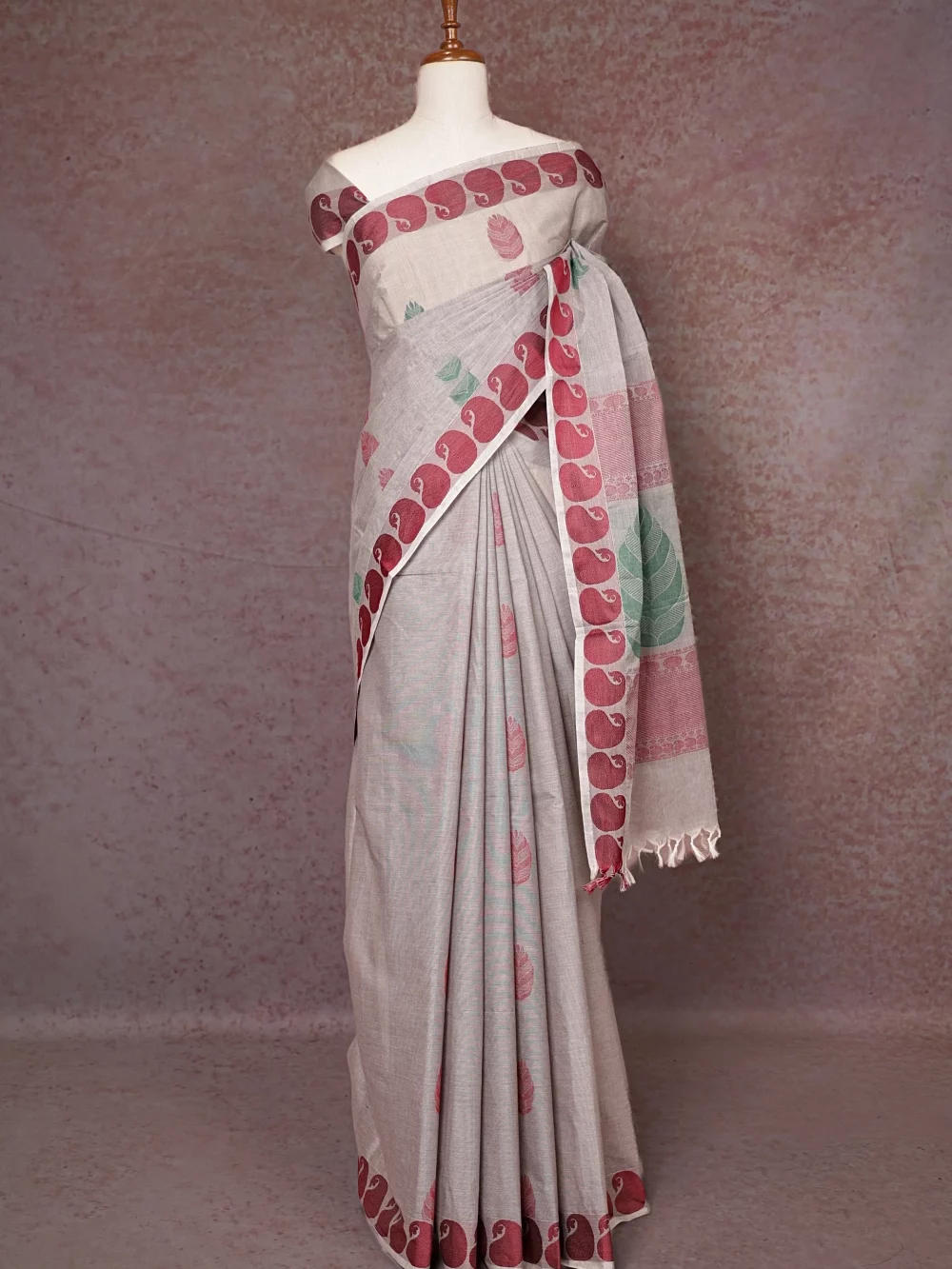 Grey Cotton Saree
