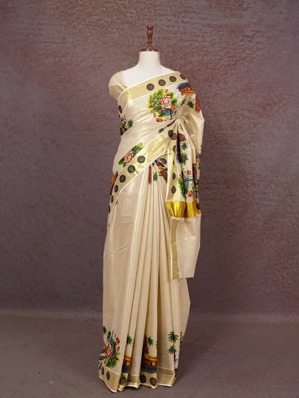 Gold Tissue Kerala Saree
