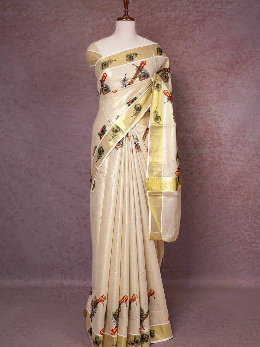 Gold  Tissue Kerala Saree