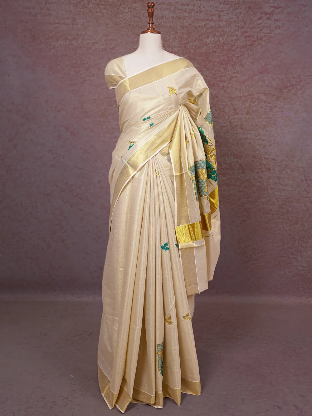 Gold Tissue Kerala Saree